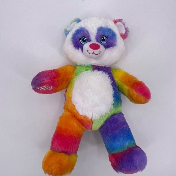 Build A Bear 16" Panda Bear BAB White with Rainbow Colors 2014 Embroidered Eyes - Picture 12 of 12